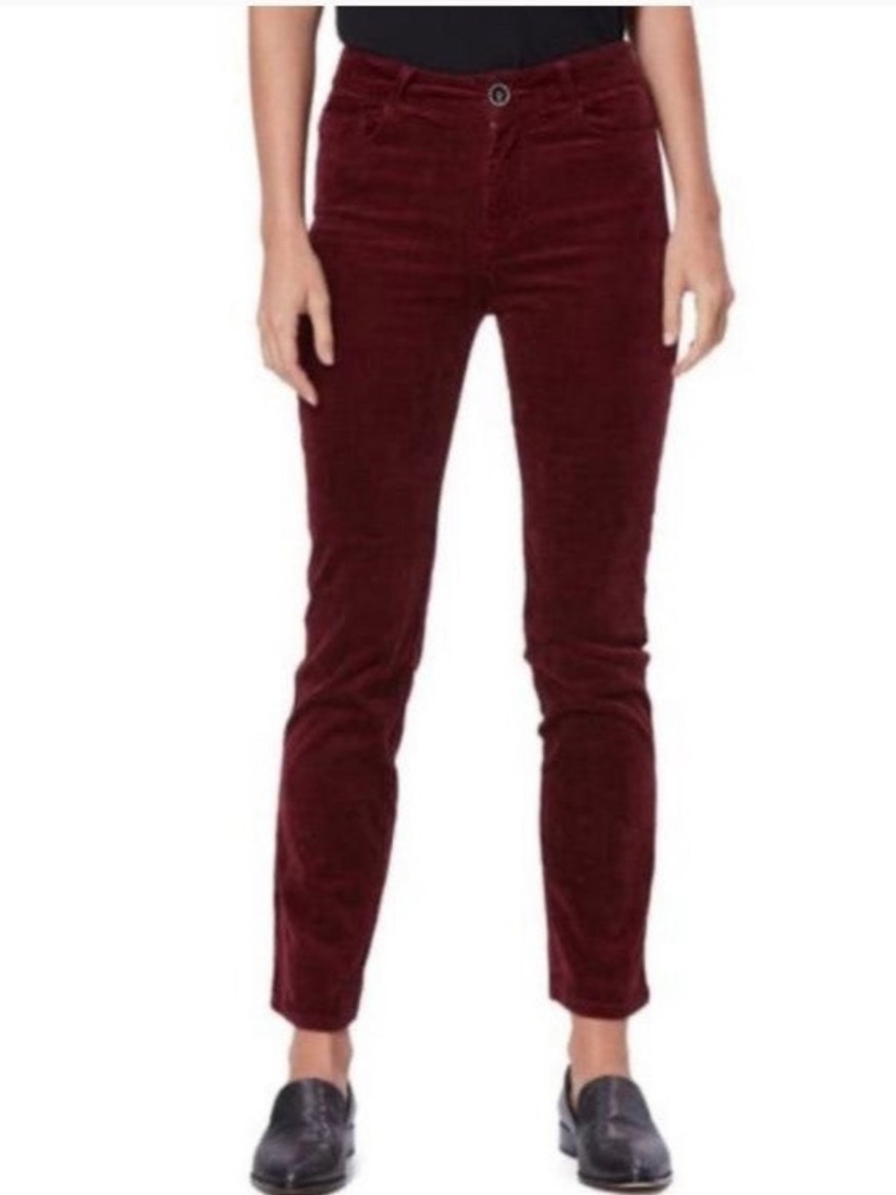 PAIGE Hoxton Ankle Pants in Burgandy size 29